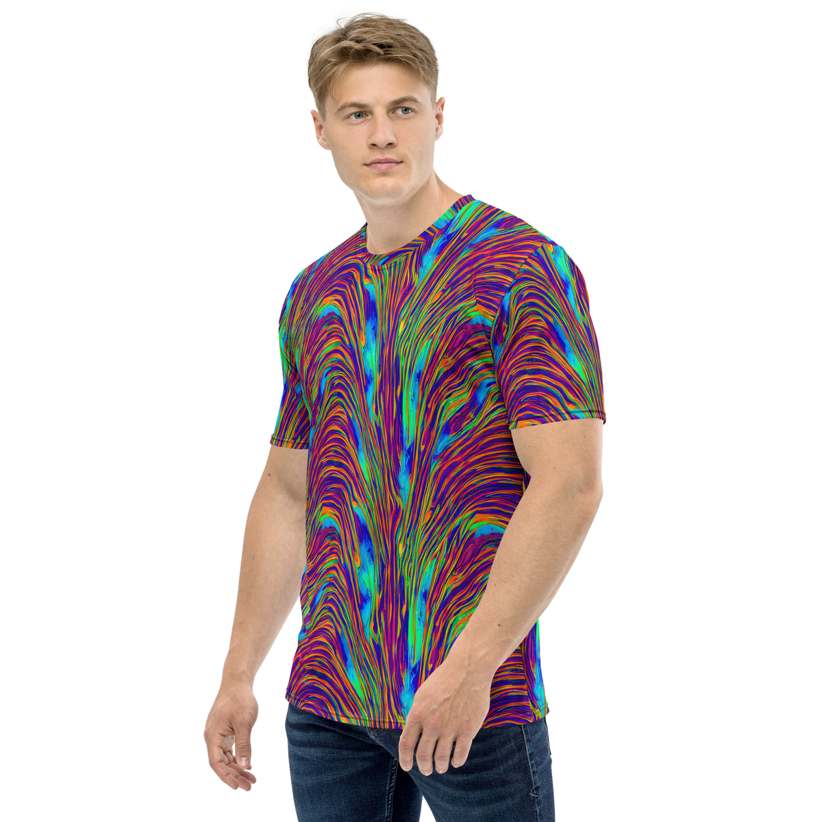 Men's Crew Neck T-Shirt - Lux Waves