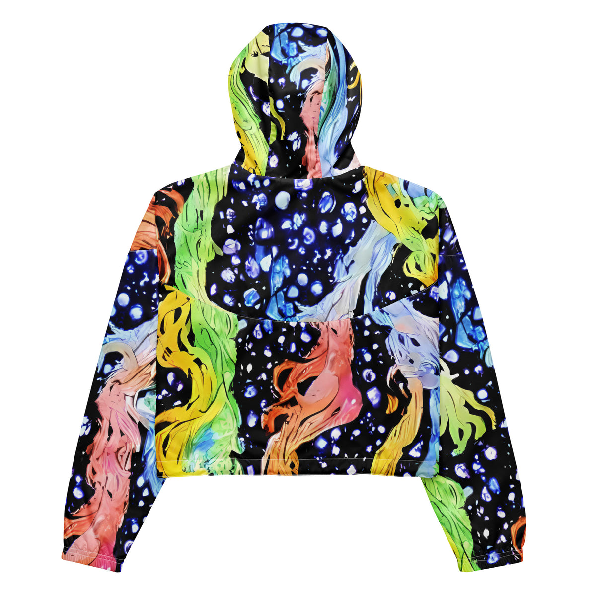 Women's Cropped Windbreaker - Celestial Serenade