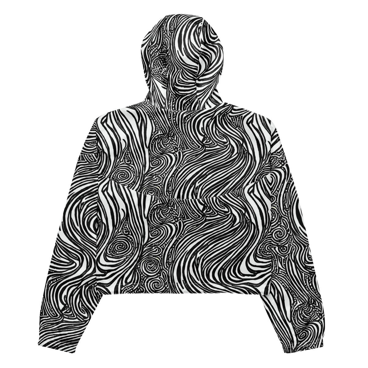 Women's Cropped Windbreaker - Tidal Tangle