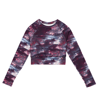 Long Sleeve Crop Top - Twilight Fortresses