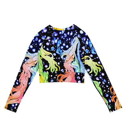Long Sleeve Crop Top - Celestial Serenade