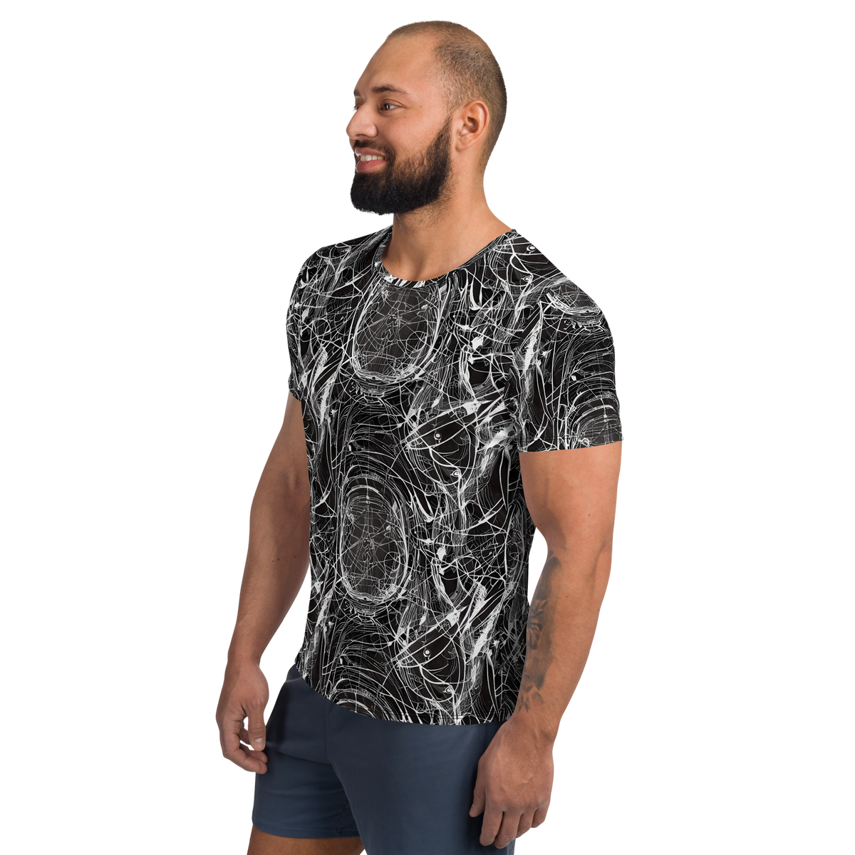 Men's Athletic T-Shirt - Nexus of Lines