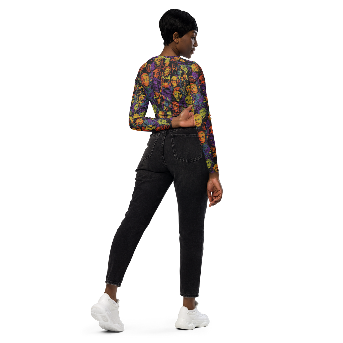 Long Sleeve Crop Top - Kaleidoscopic Spirits