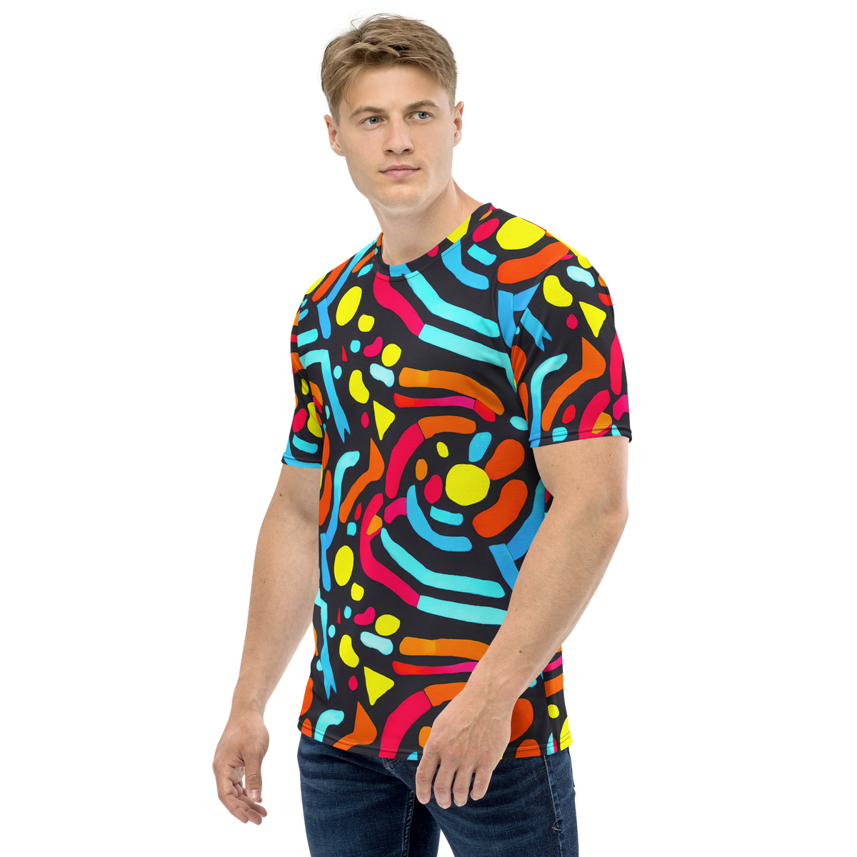Men's Crew Neck T-Shirt - Midnight Stream