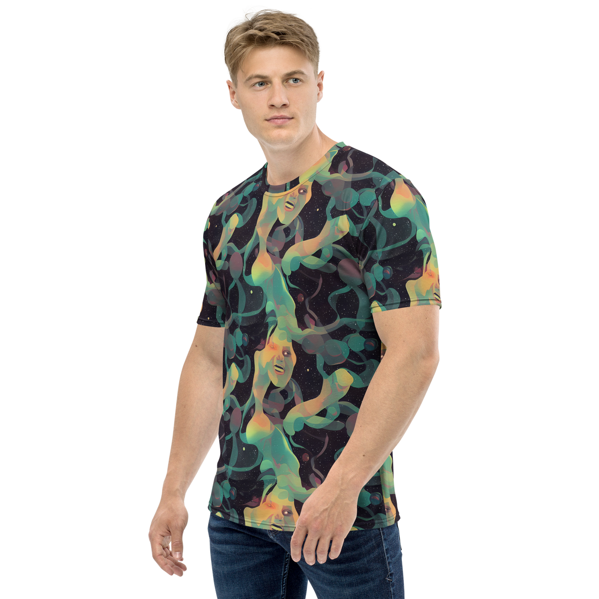 Men's Crew Neck T-Shirt - Astral Rhythms