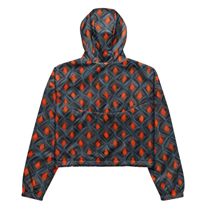 Women's Cropped Windbreaker - Ember Entwined