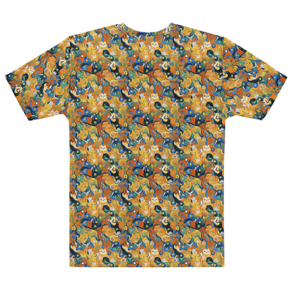 Men's Crew Neck T-Shirt - Whimsical Feline Dance