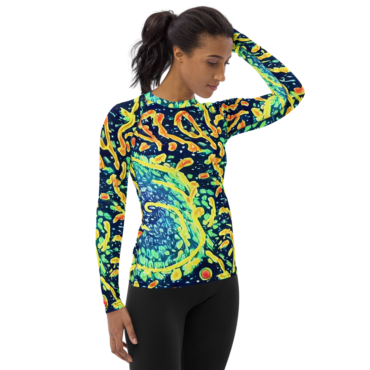 Women's Rash Guard - Vortex Glow