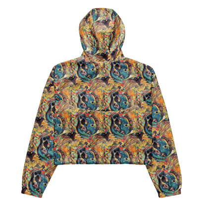 Women's Cropped Windbreaker - Harmonic Dream