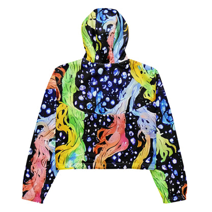 Women's Cropped Windbreaker - Celestial Serenade