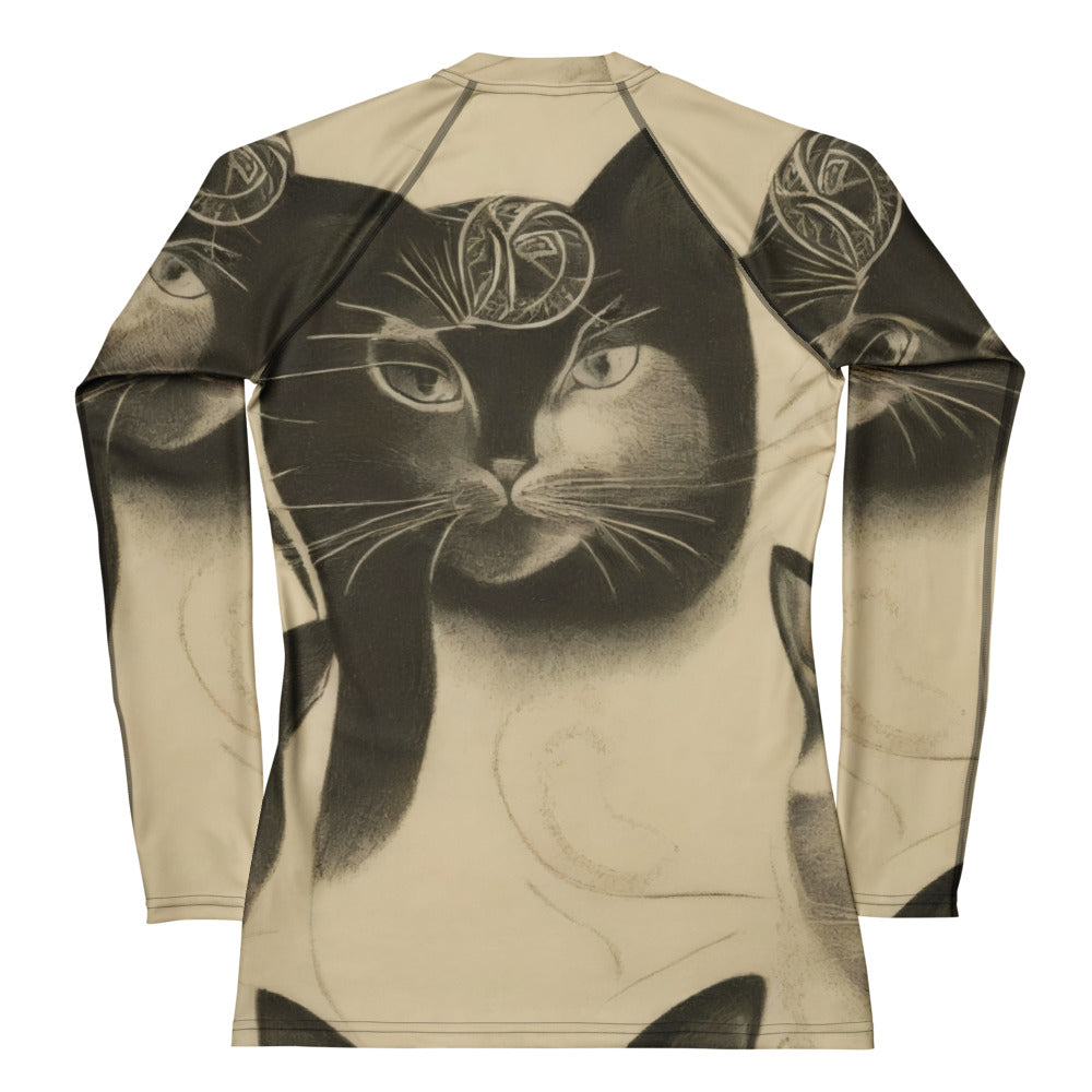 Women's Rash Guard - Feline Symphony