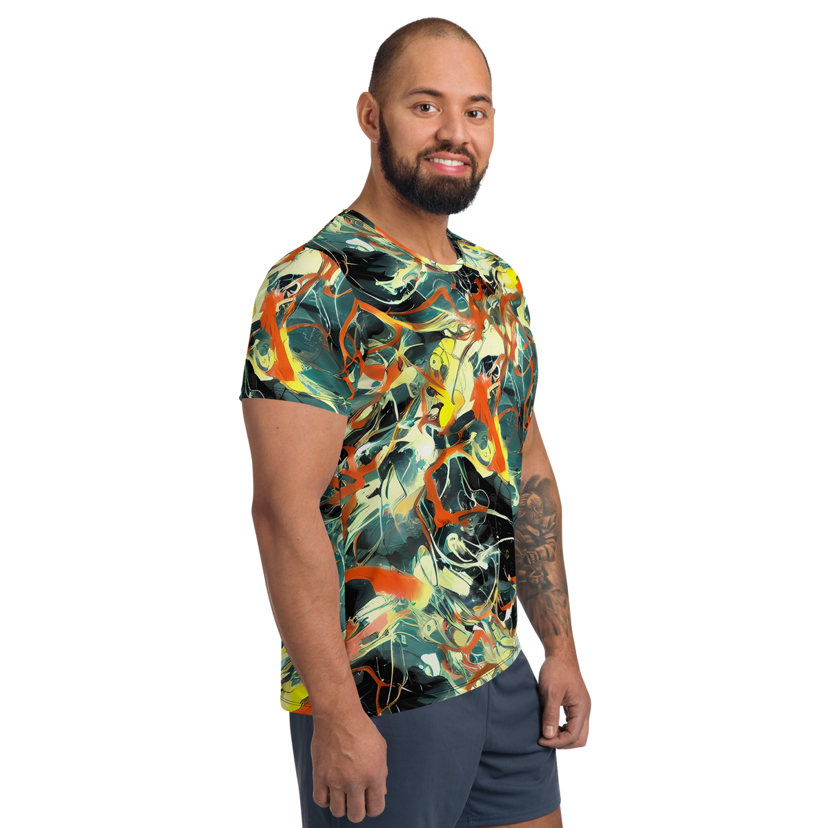 Men's Athletic T-Shirt - Fluid Firestorm