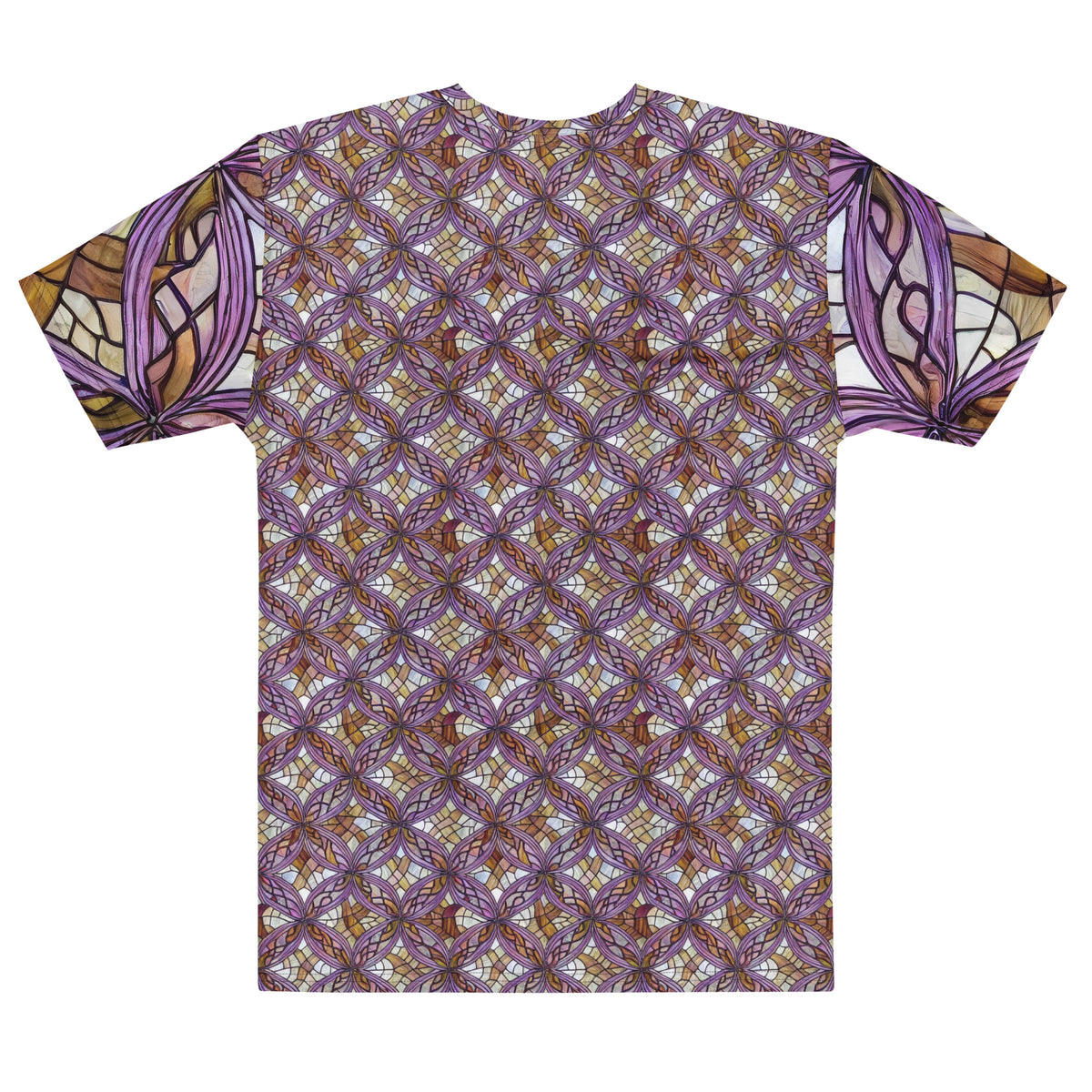 Men's Crew Neck T-Shirt - Stained Glass Whirl
