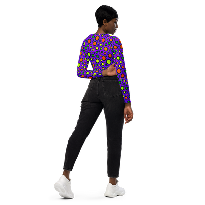 Long Sleeve Crop Top - Luminous Bubbles