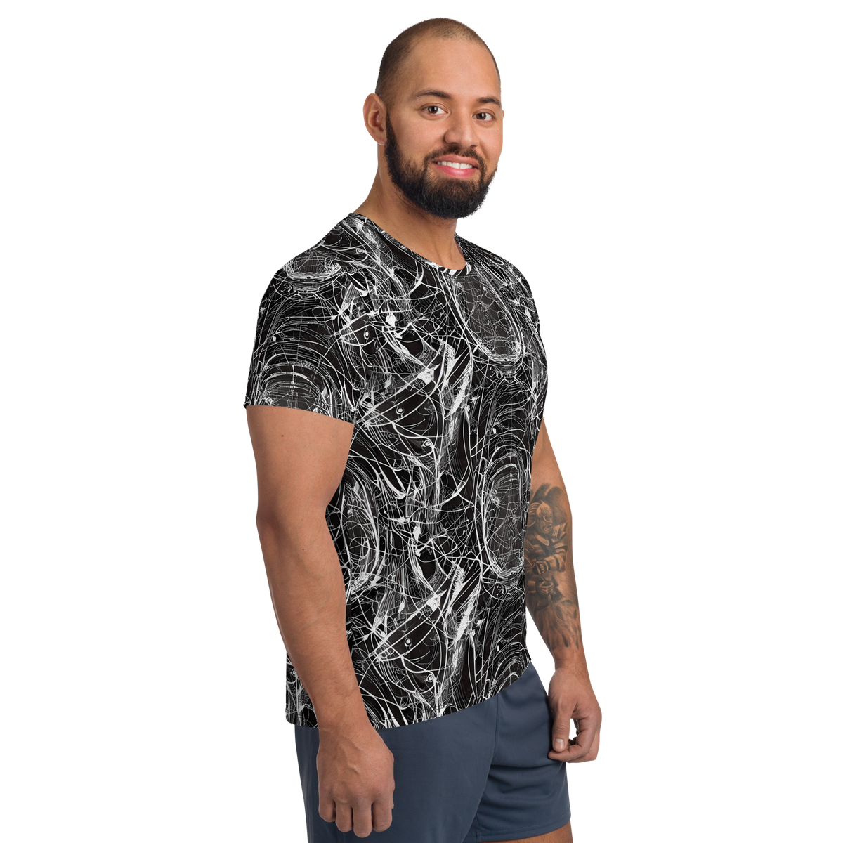 Men's Athletic T-Shirt - Nexus of Lines