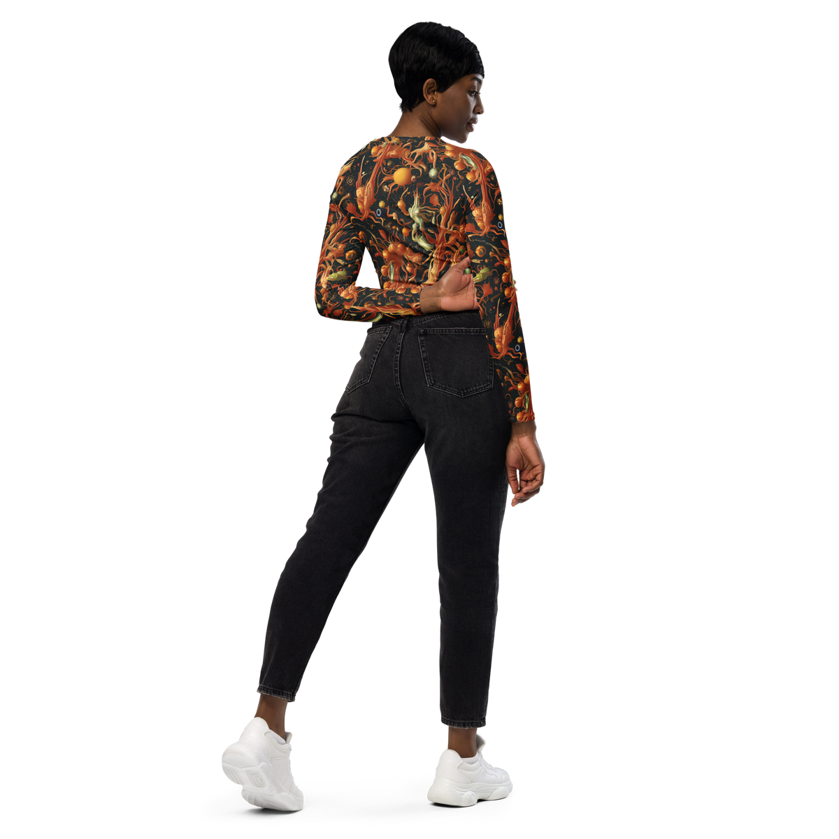 Long Sleeve Crop Top - Bosschaert's Nebula