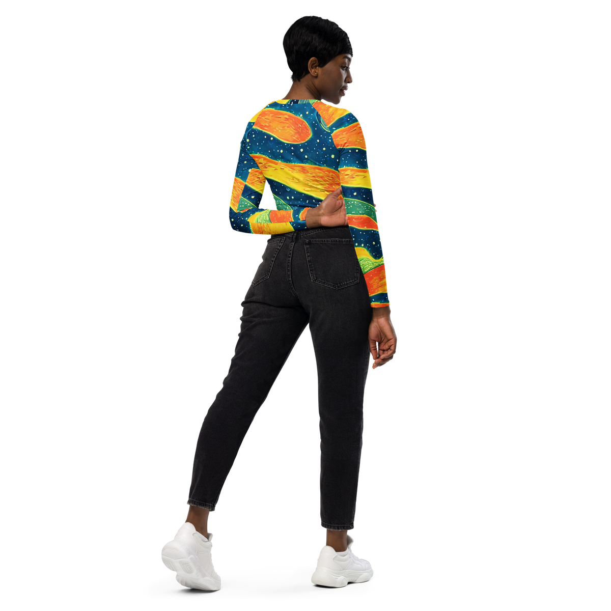 Long Sleeve Crop Top - Celestial Harmony