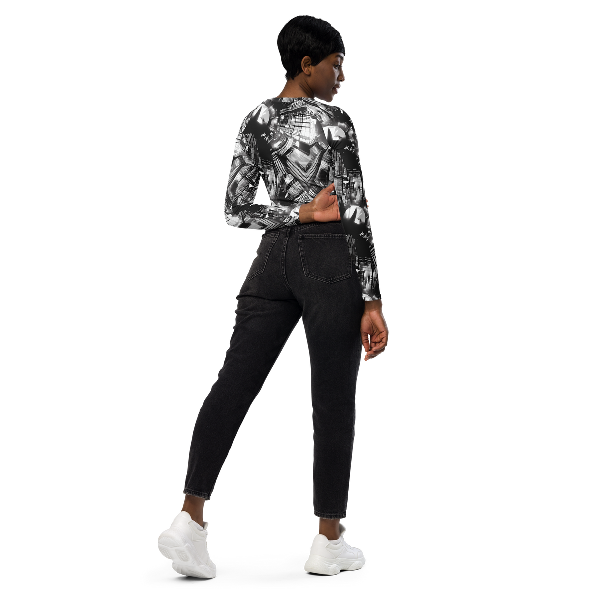 Long Sleeve Crop Top - Silent Reflection