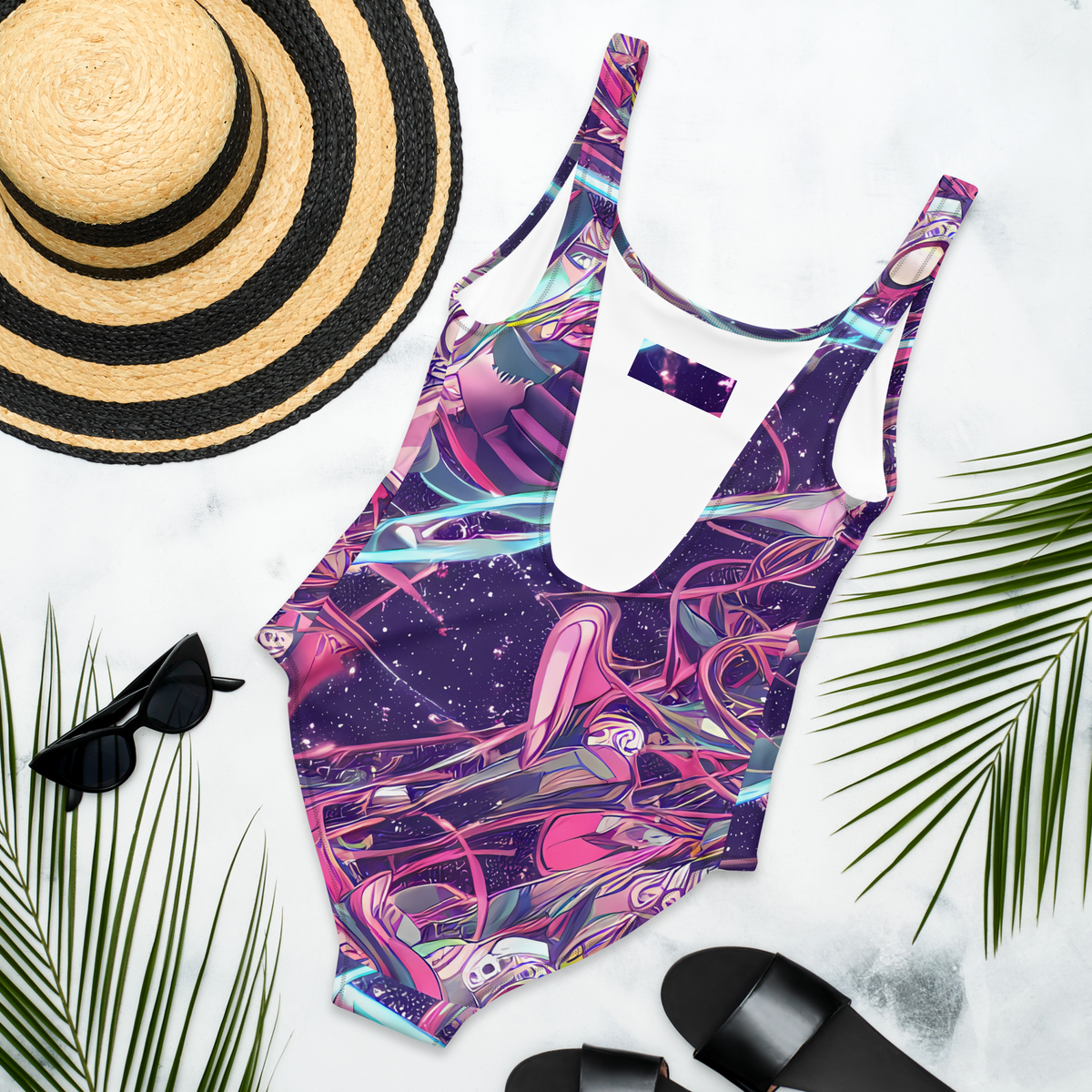 One-Piece Swimsuit - Neo-Tokyo Twirl