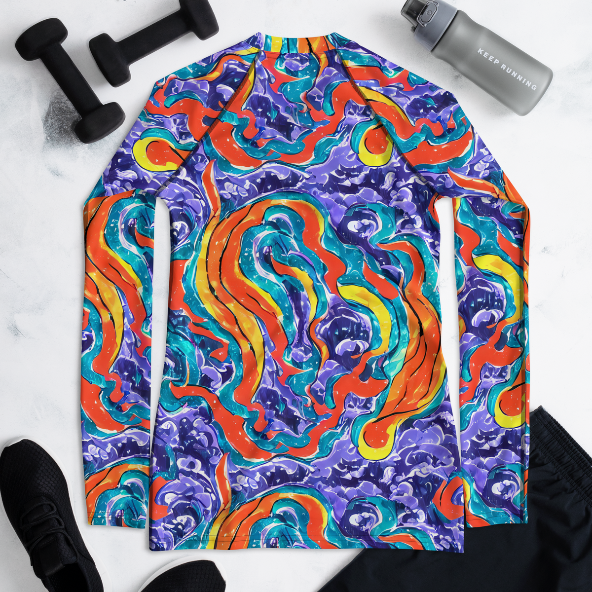 Women's Rash Guard - Galactic Waves