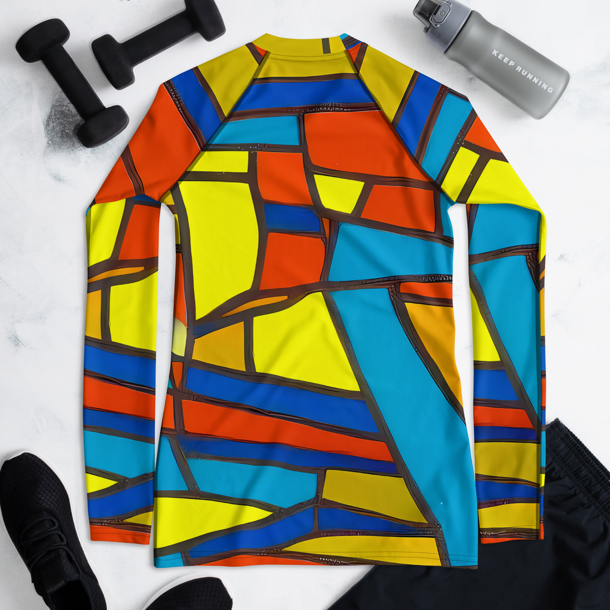 Women's Rash Guard - Mondrian Mesh