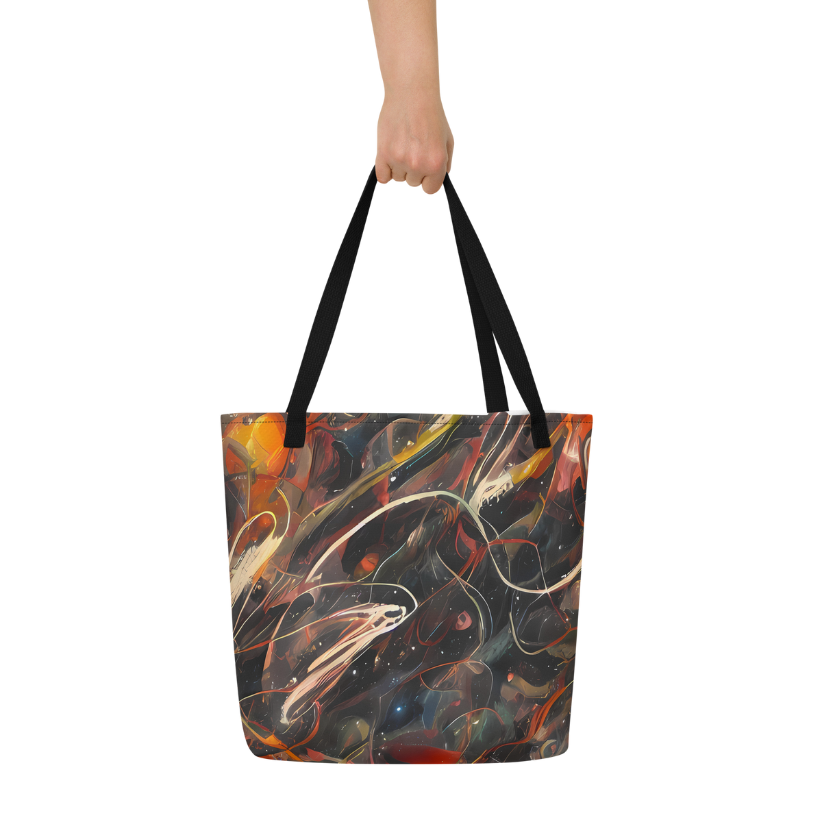 Large Tote Bag w/ Pocket - Temporal Vortex