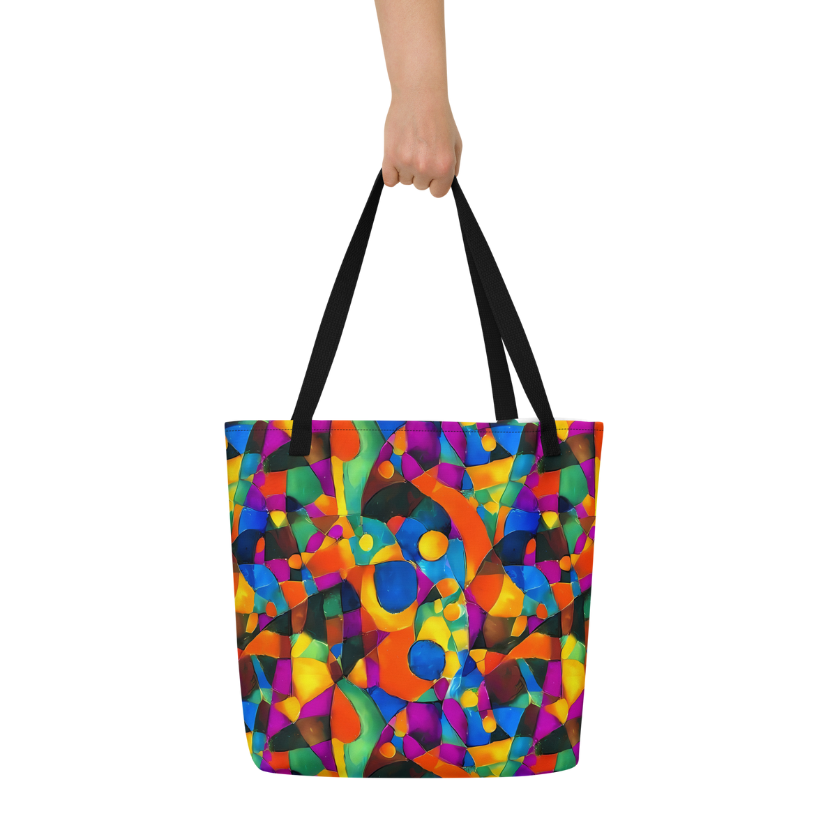 Large Tote Bag w/ Pocket - Galactic Jigsaw