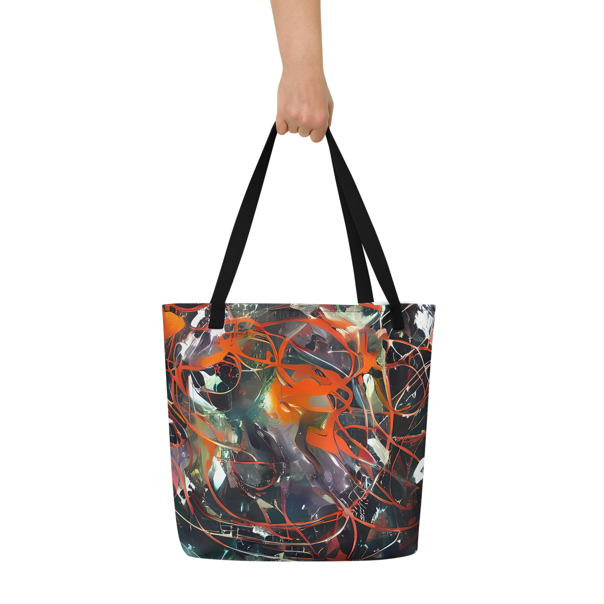 Large Tote Bag w/ Pocket - Chaos Canvas