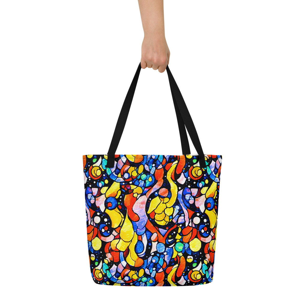 Large Tote Bag w/ Pocket - Supernova Symphony