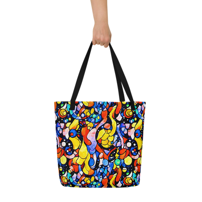 Large Tote Bag w/ Pocket - Supernova Symphony