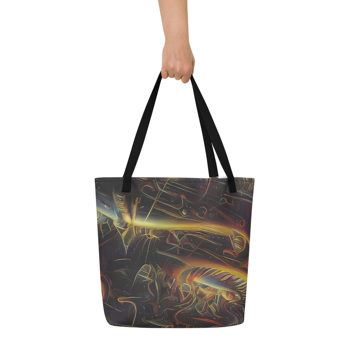Large Tote Bag w/ Pocket - Galactic Swirl