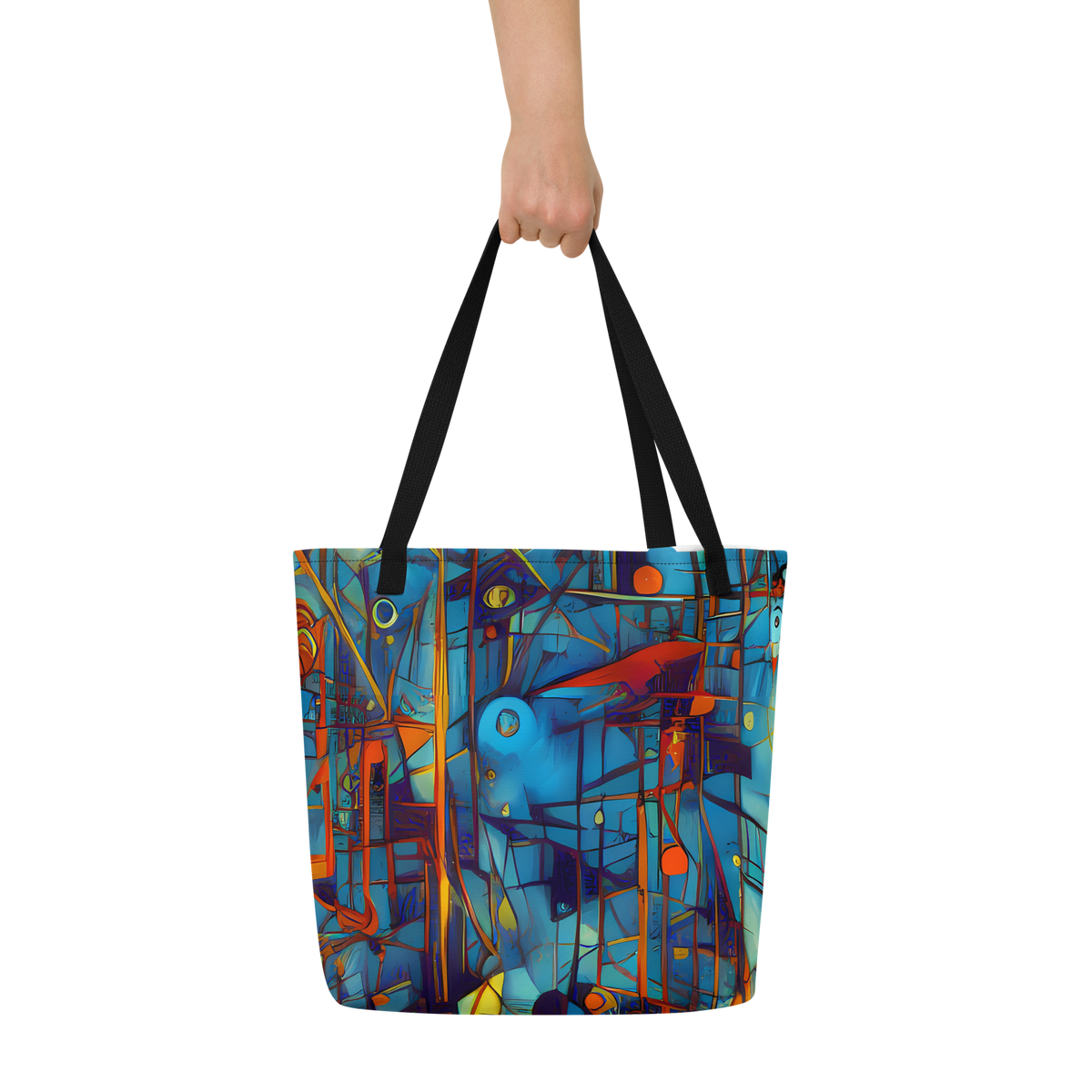 Large Tote Bag w/ Pocket - Abstract Eddy