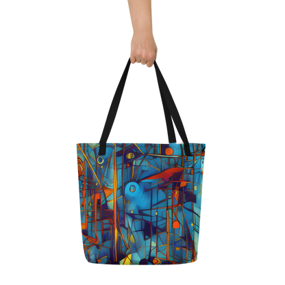 Large Tote Bag w/ Pocket - Abstract Eddy