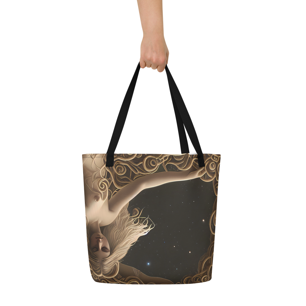 Large Tote Bag w/ Pocket - Ether Whorls