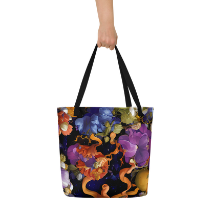 Large Tote Bag w/ Pocket - Blooming Cosmos