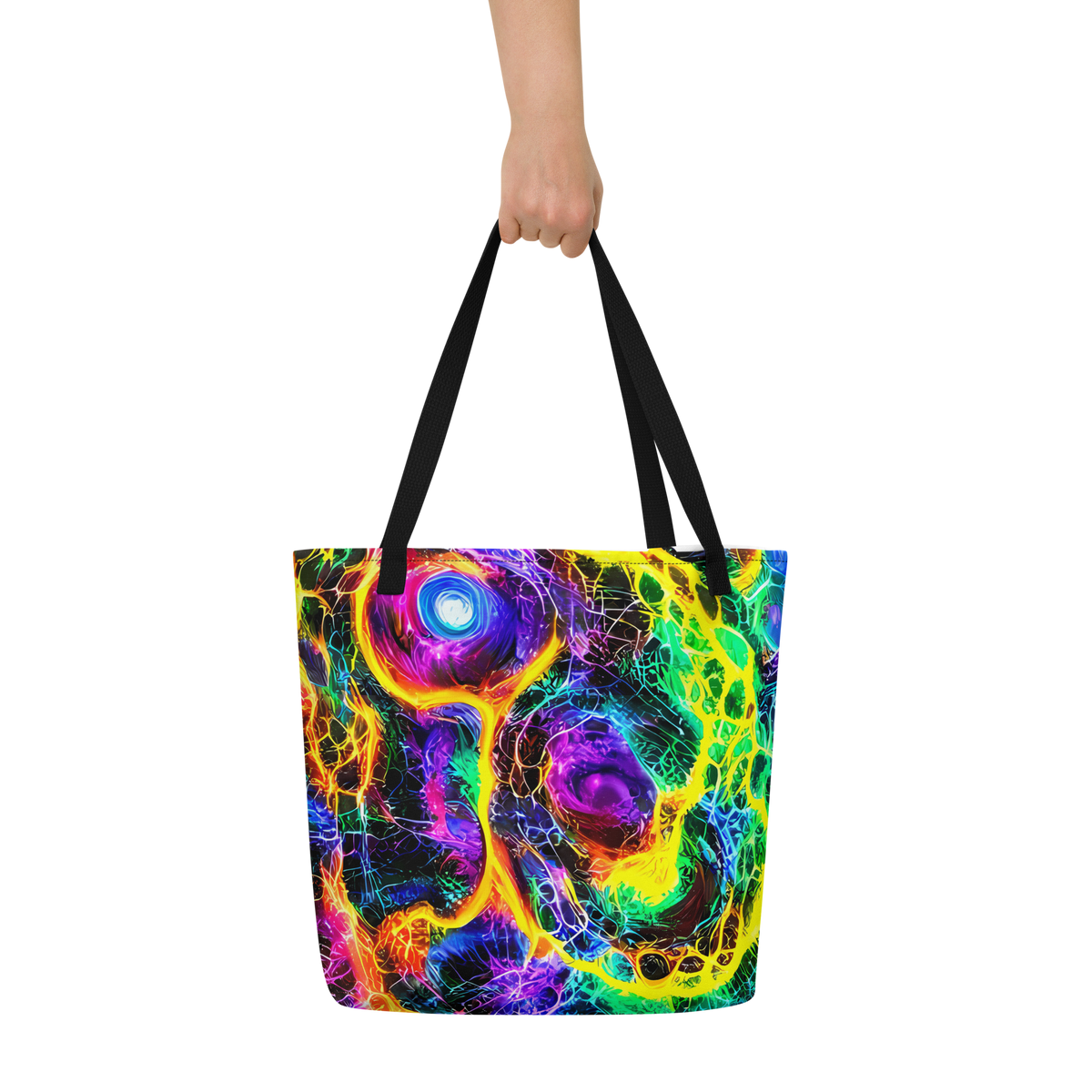 Large Tote Bag w/ Pocket - Vivid Veil