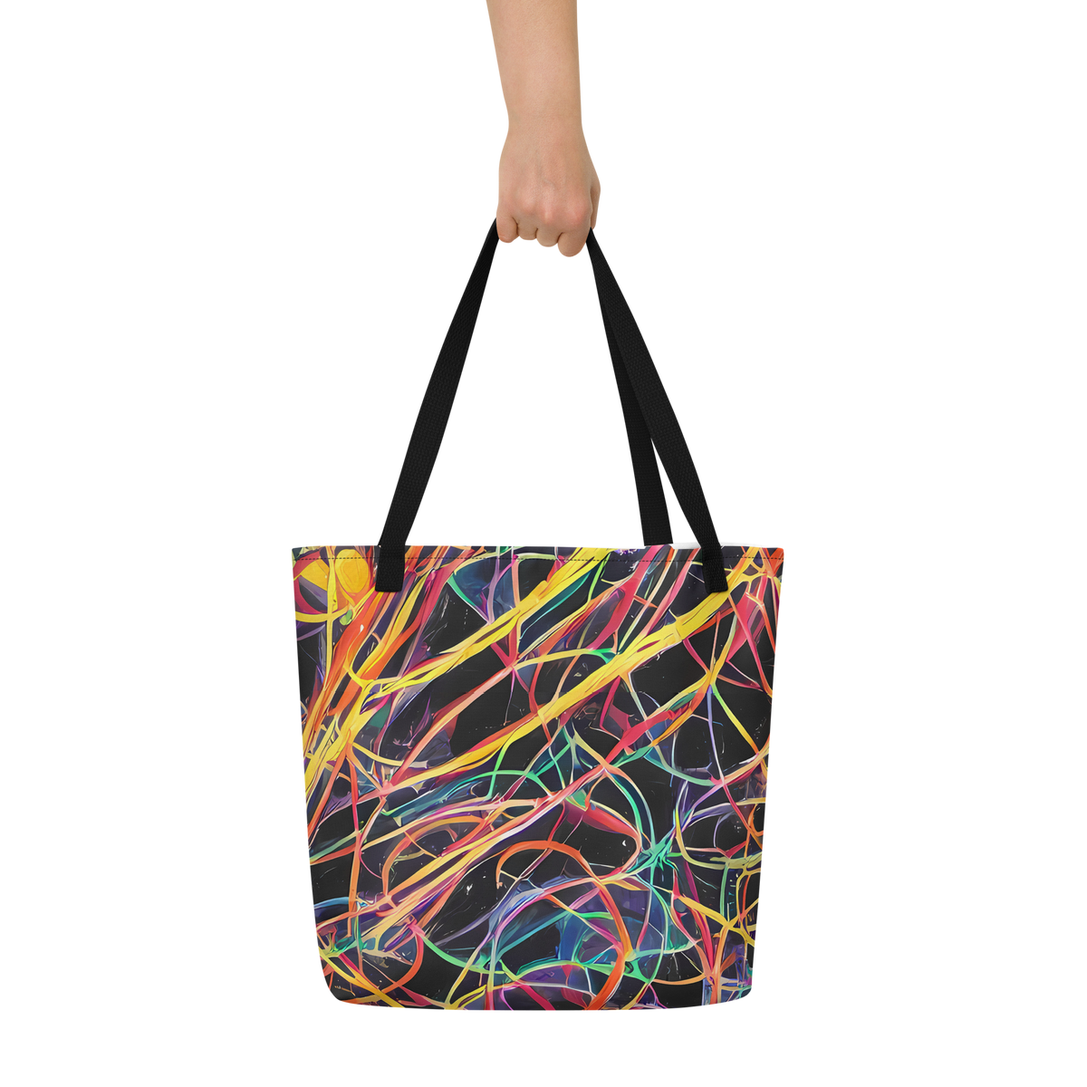 Large Tote Bag w/ Pocket - Acconci Twirl