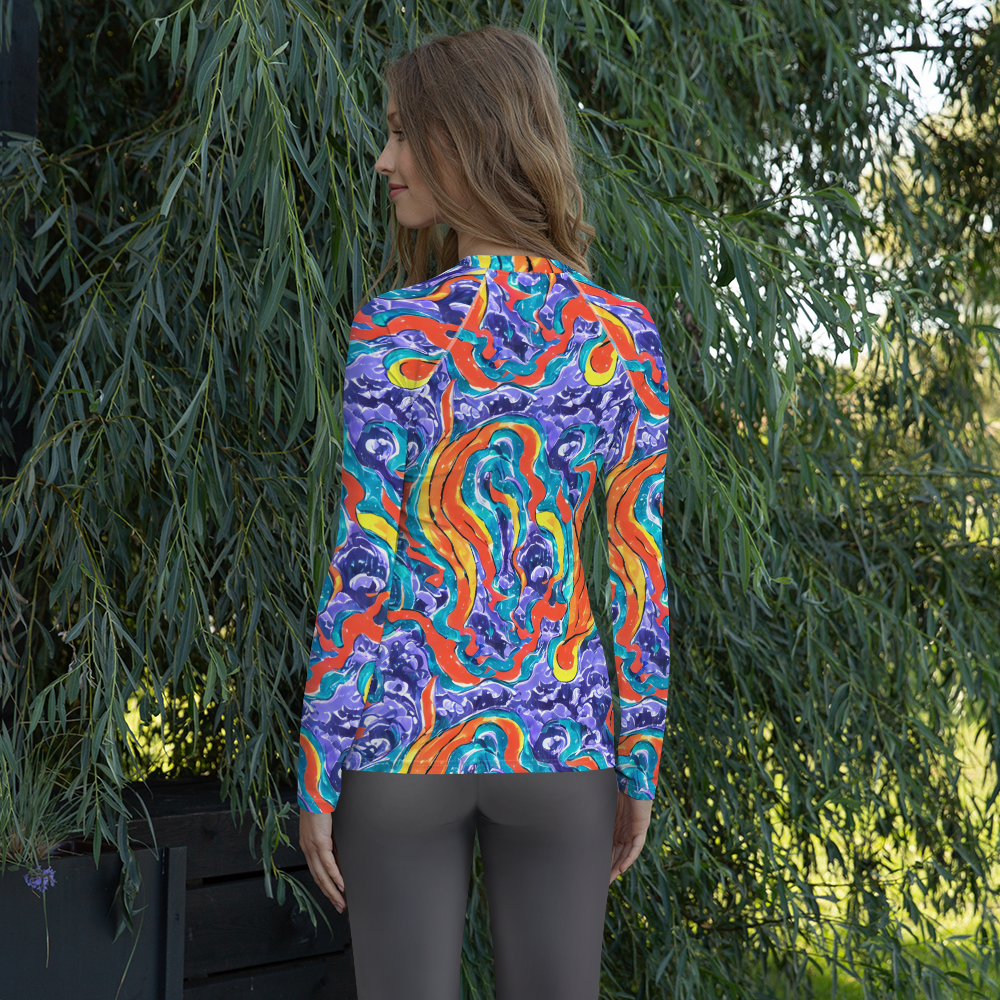 Women's Rash Guard - Galactic Waves