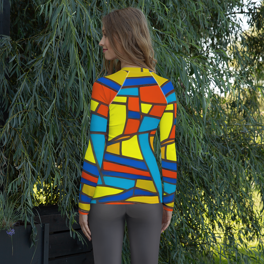 Women's Rash Guard - Mondrian Mesh