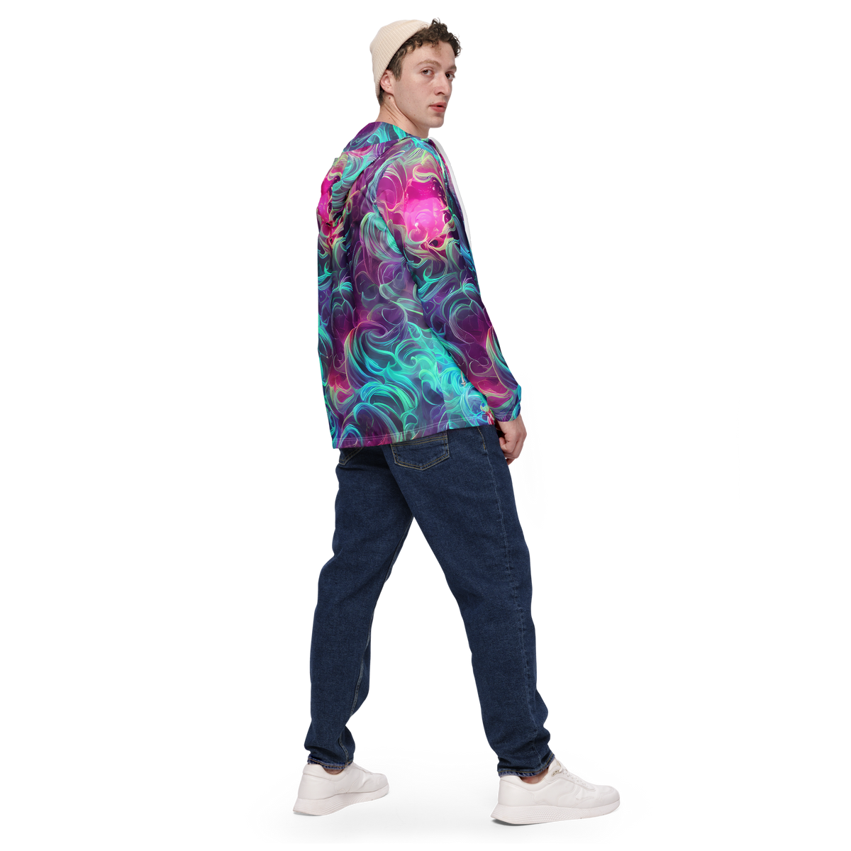 Men's Windbreaker - Galactic Bloom