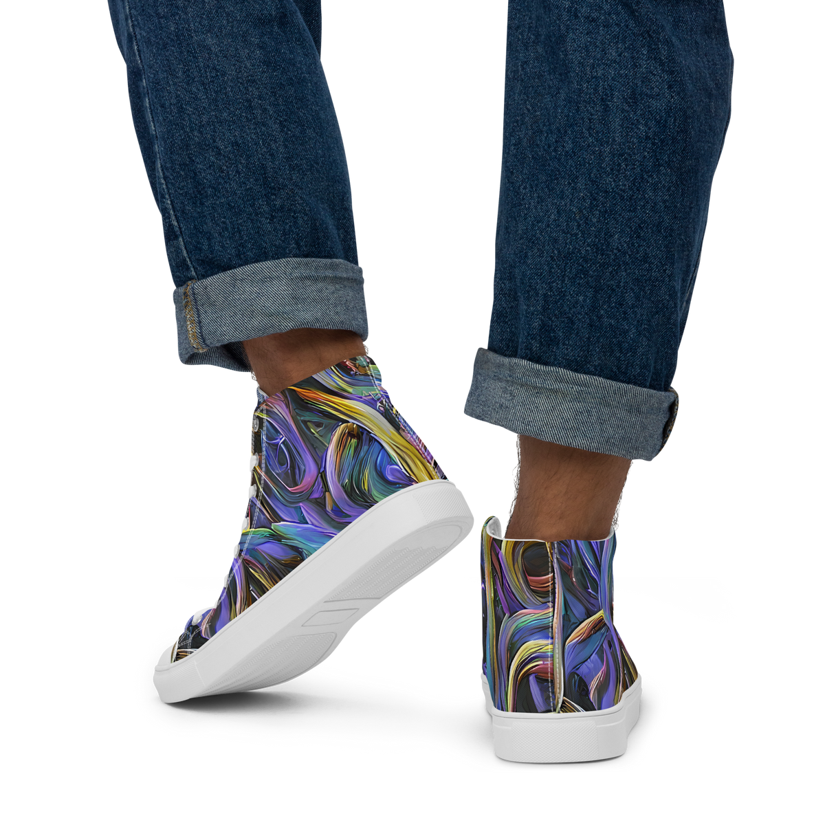 Men's High Top Canvas Shoes - Tanning Twirl