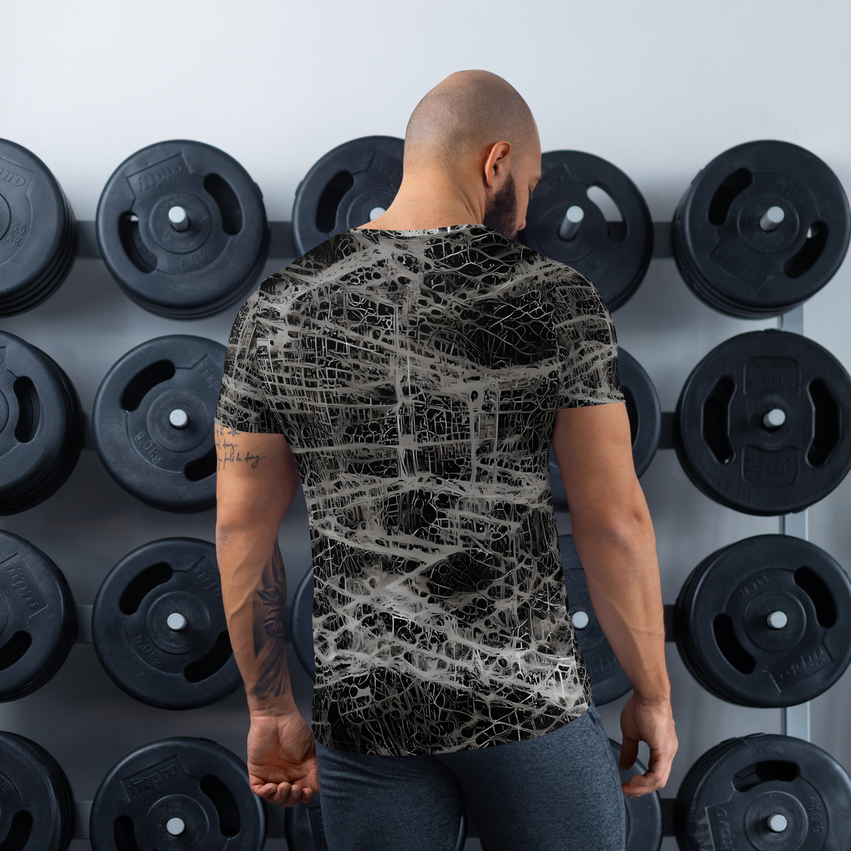 Men's Athletic T-Shirt - Monochrome Mesh