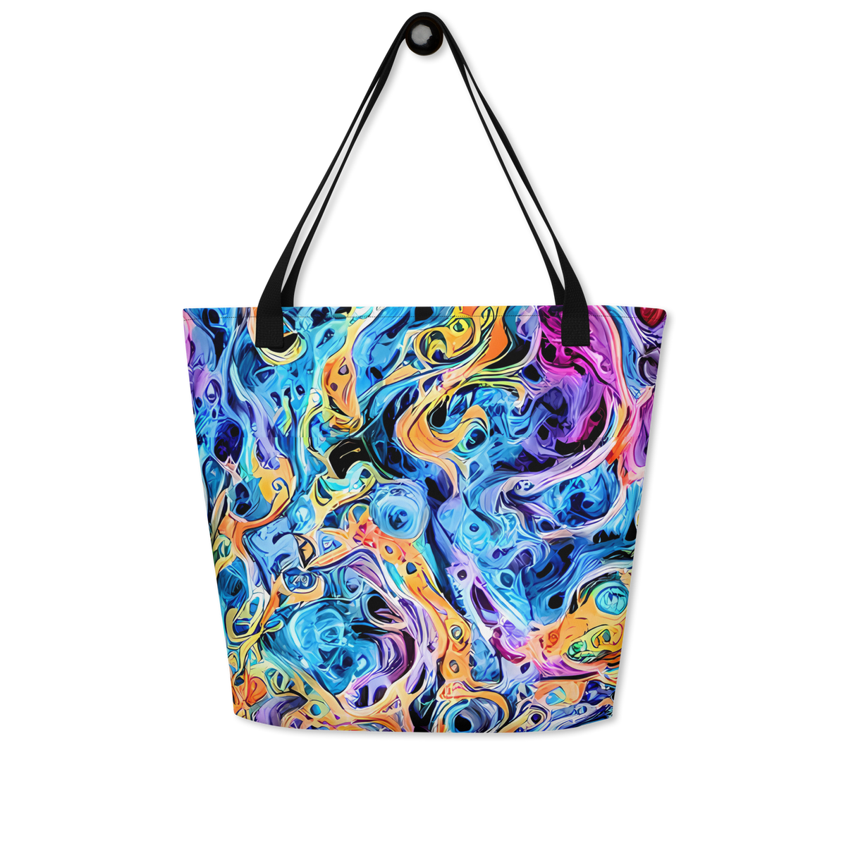 Large Tote Bag w/ Pocket - Rococo Vortex