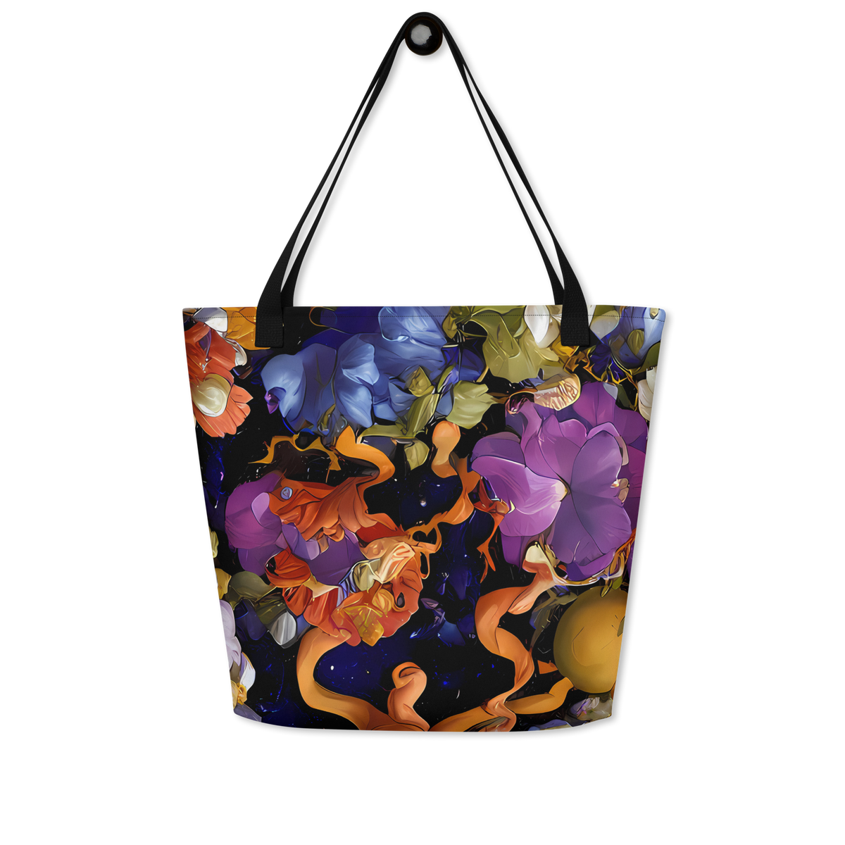 Large Tote Bag w/ Pocket - Blooming Cosmos