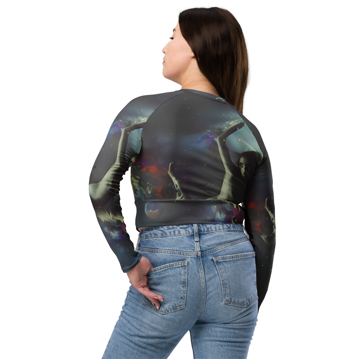 Long Sleeve Crop Top - Cosmic Dancer