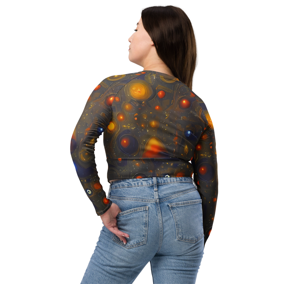 Long Sleeve Crop Top - Chromal Flux