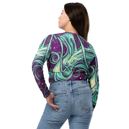Long Sleeve Crop Top - Temple Swirls