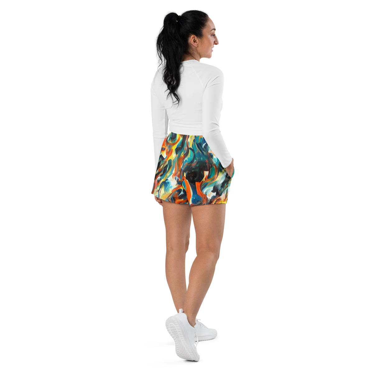 Women’s Athletic Shorts - Chromatic Vortex