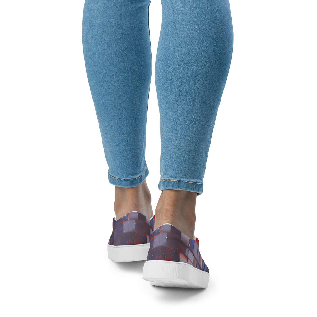 Women's Slip-On Canvas Shoes - Cubist Rhythm