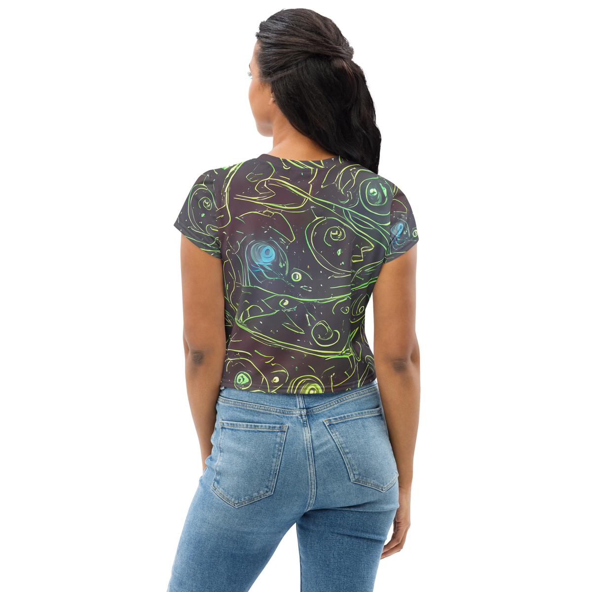 Women's Crop Tee - Starfield Scrolls